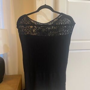 White House Black Market Black Lace Overlay Dress